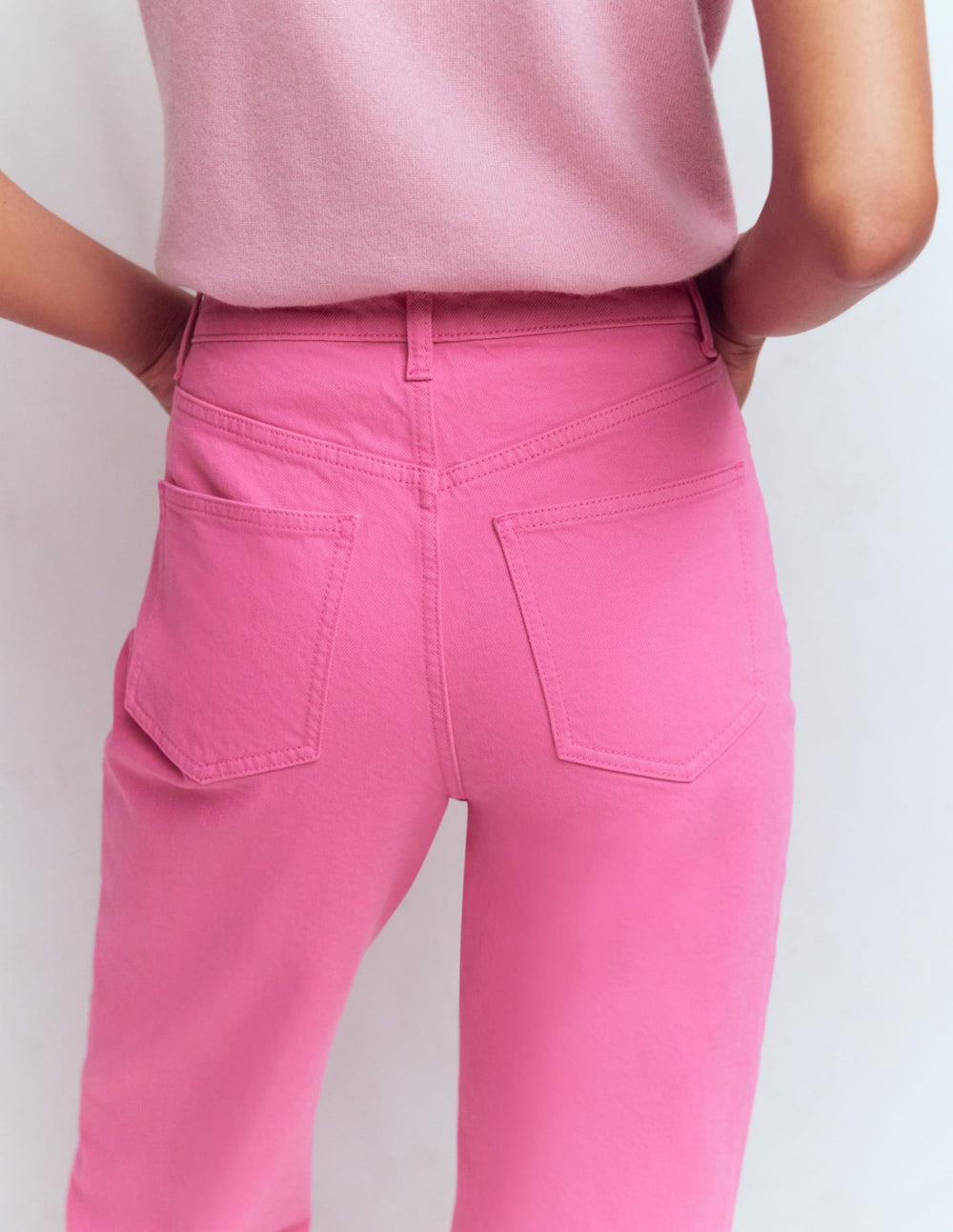 High Rise Column Leg Jeans-Bright Pink / Boden On sale