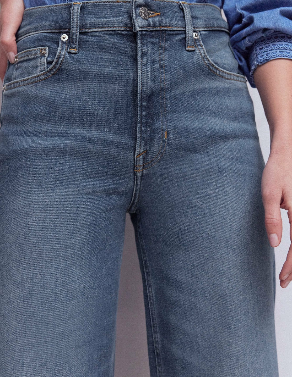 High Rise Wide Leg Jeans-Mid Vintage / Boden