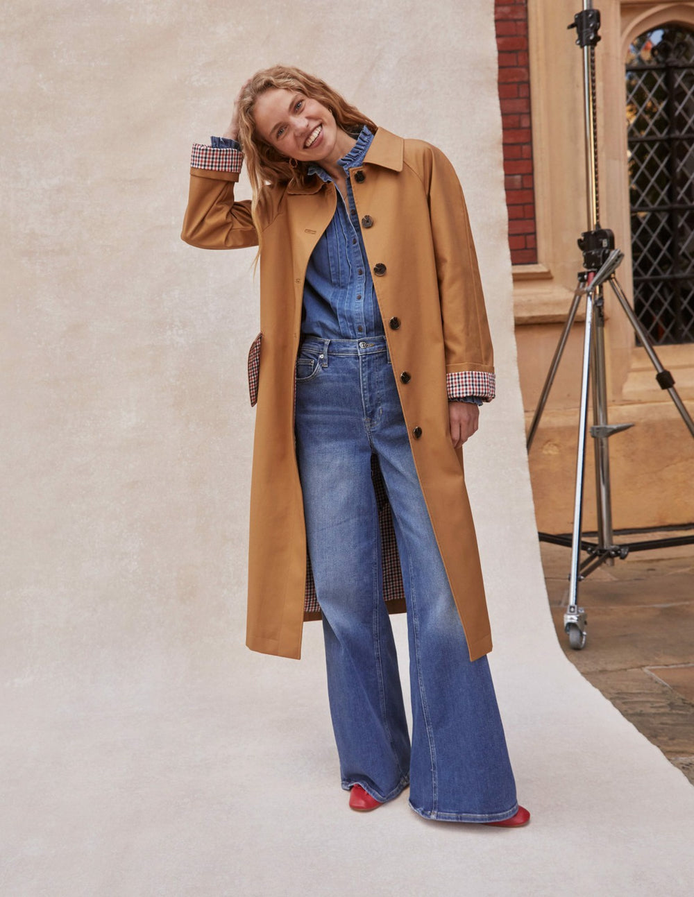 High Rise Wide Leg Jeans-Mid Vintage / Boden