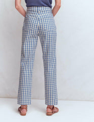 High Rise Straight Jeans-Blue Gingham / Boden Sale