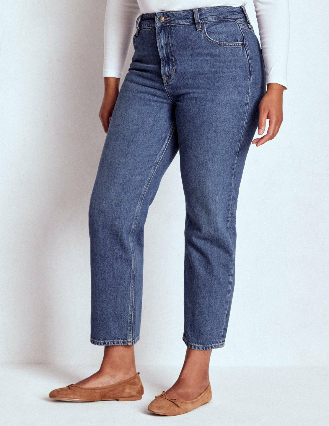 High Rise Straight Leg Jeans-Mid Vintage / Boden Outlet