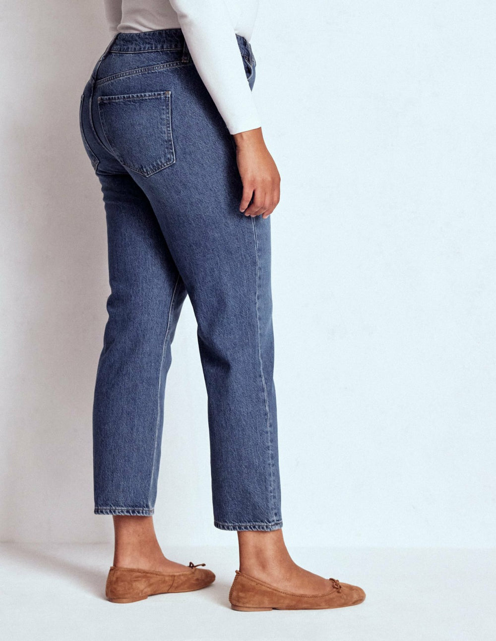 High Rise Straight Leg Jeans-Mid Vintage / Boden Outlet