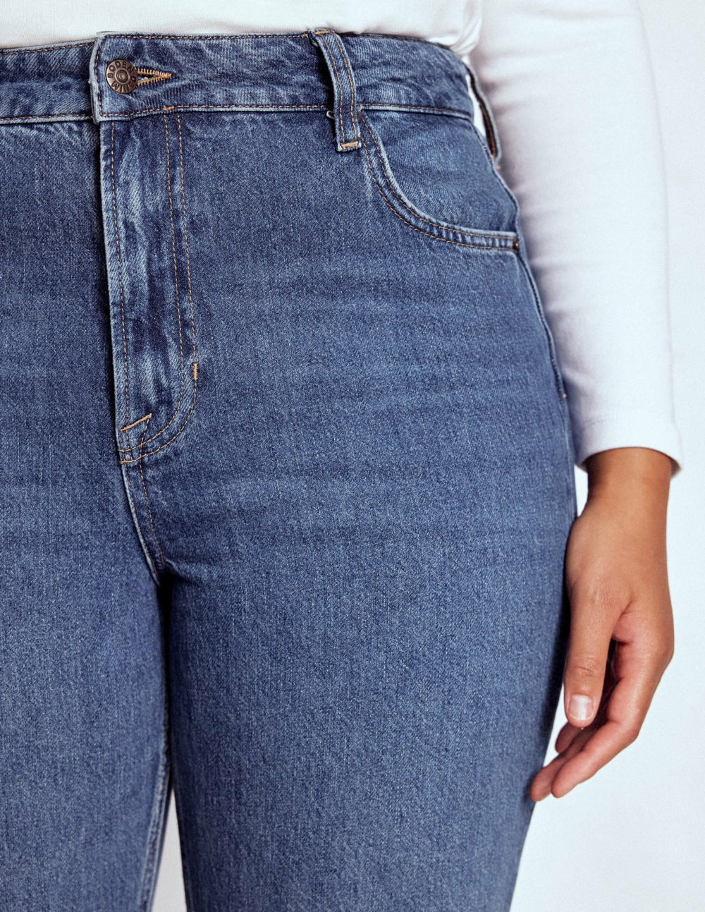 High Rise Straight Leg Jeans-Mid Vintage / Boden Outlet