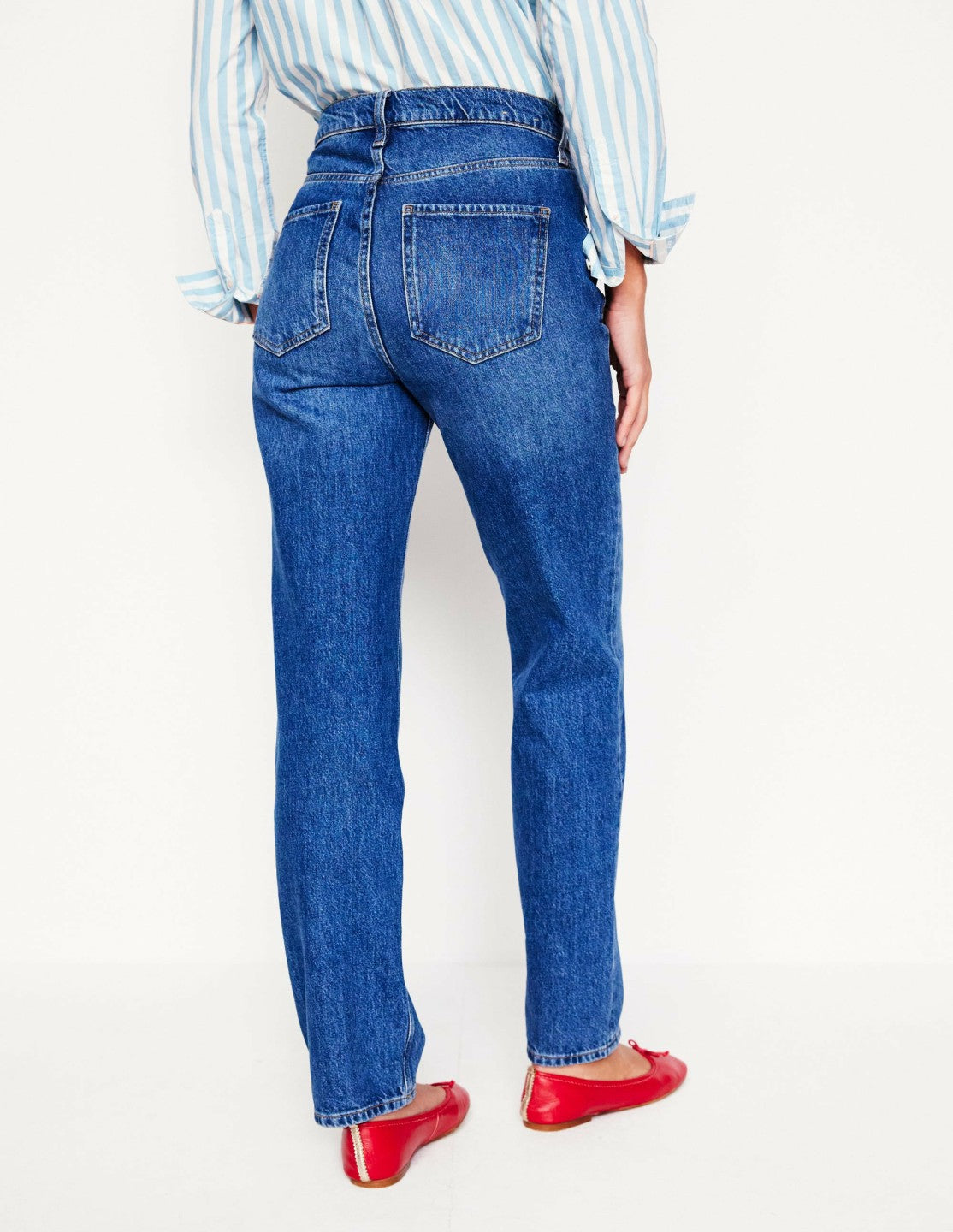 High Rise Straight Leg Jeans-Mid Vintage / Boden Outlet