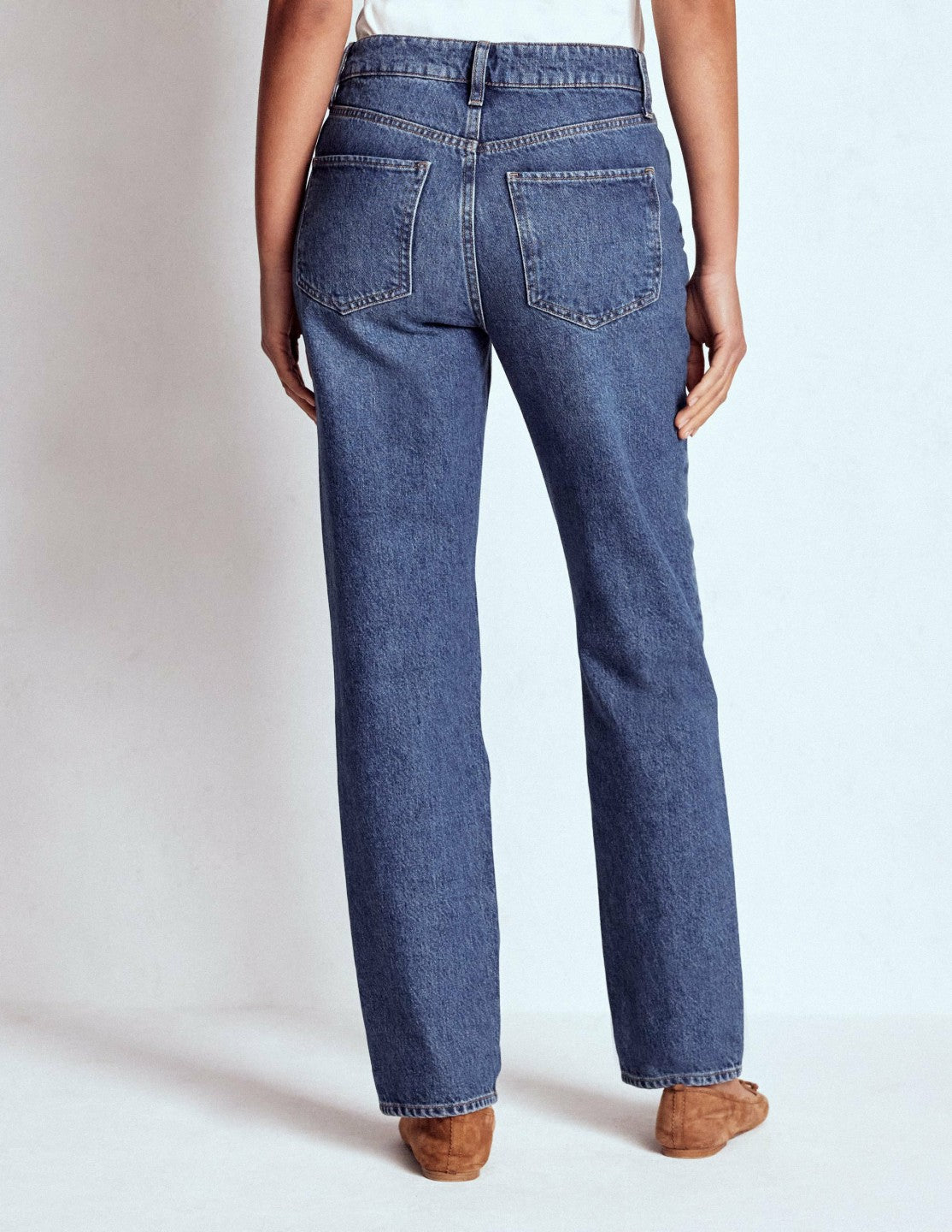 High Rise Straight Leg Jeans-Mid Vintage / Boden Outlet