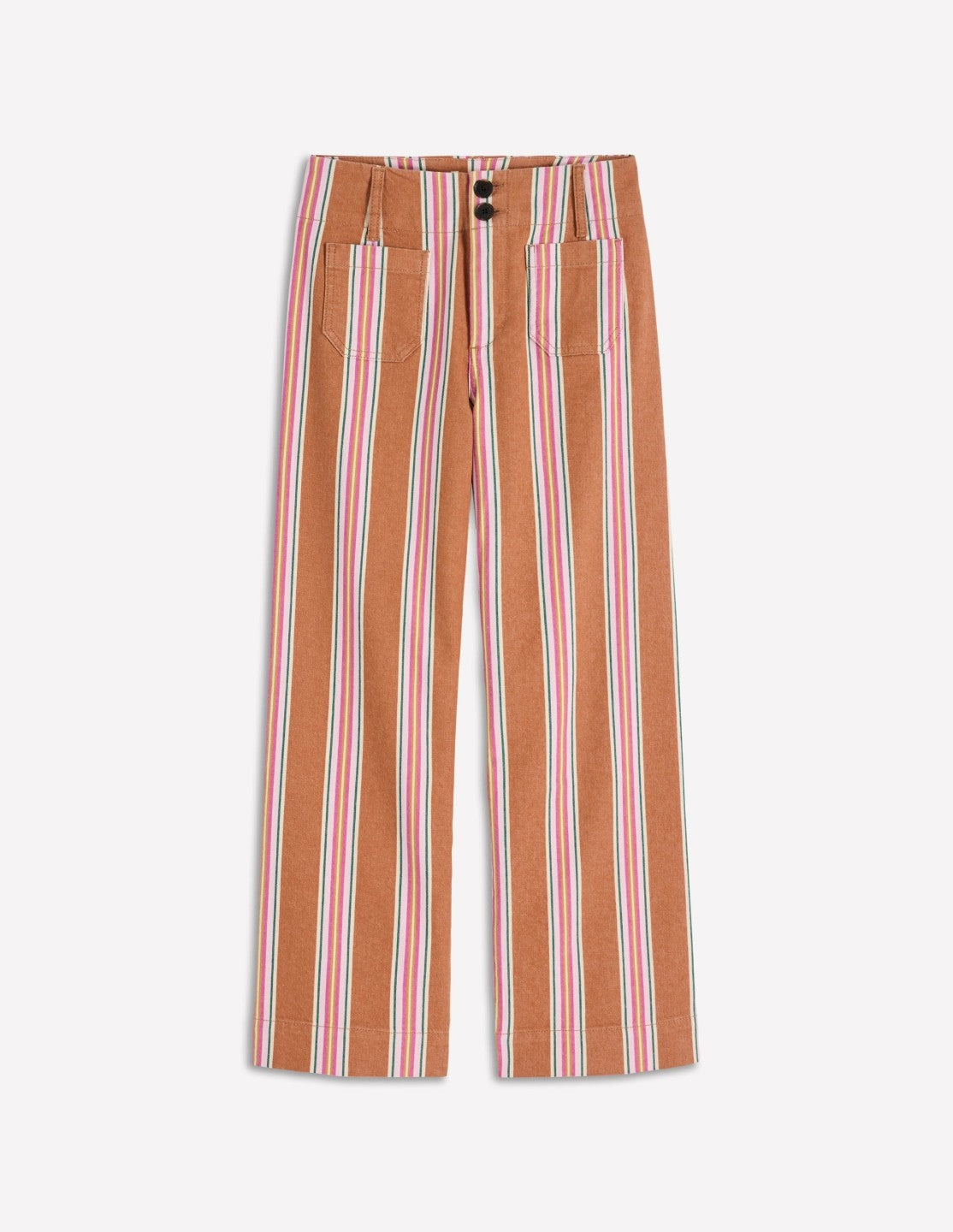 Primrose Cropped Pants-Cognac, Pink Stripe / Boden Discount