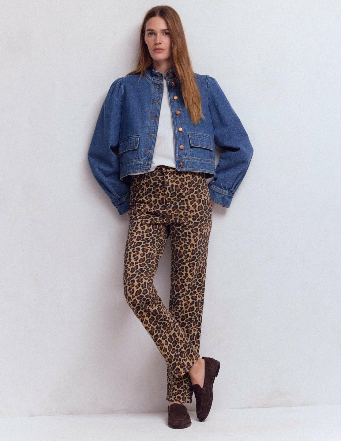 High Rise Straight Jeans-Animal Print / Boden On sale