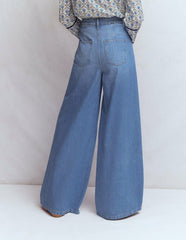 High Rise Palazzo Jeans-Light Wash / Boden us