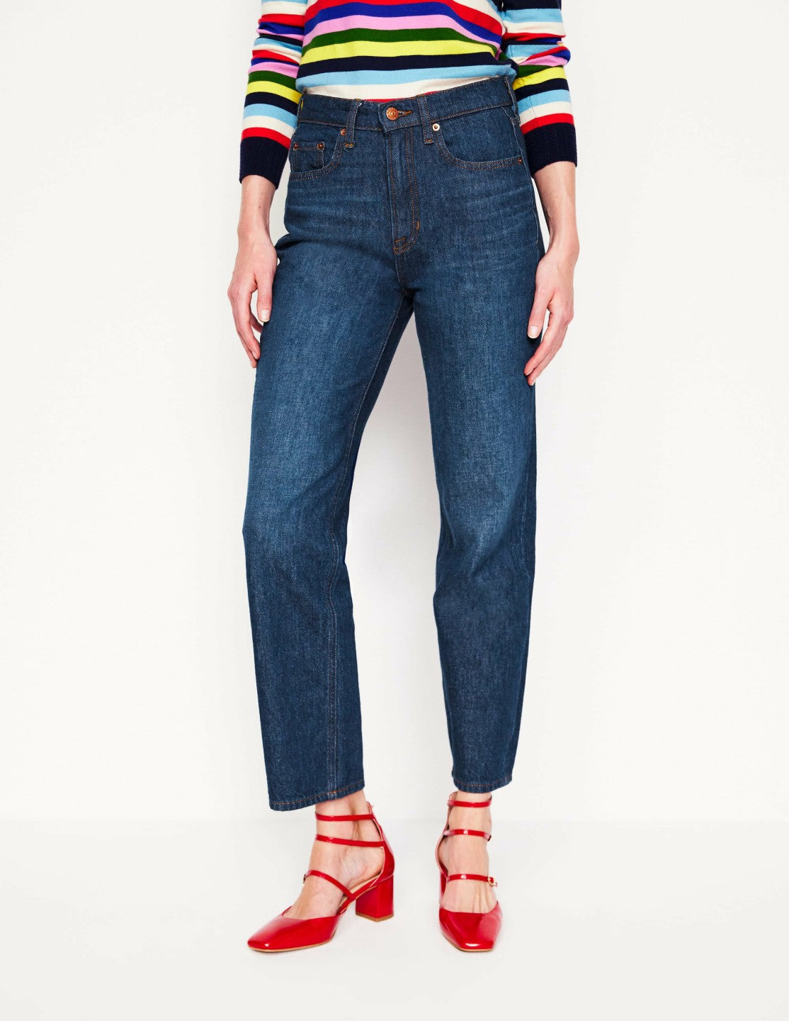 High Rise Straight Leg Jeans-Indigo Rinse / Boden Online