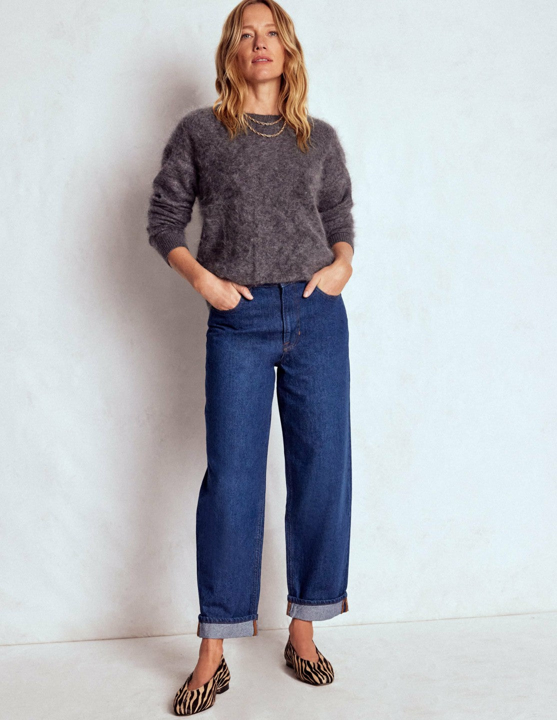 Mid Rise Relaxed Jeans-Indigo / Boden Outlet