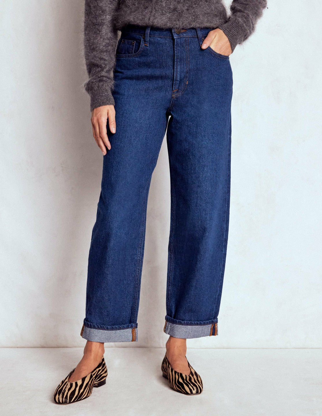 Mid Rise Relaxed Jeans-Indigo / Boden Outlet
