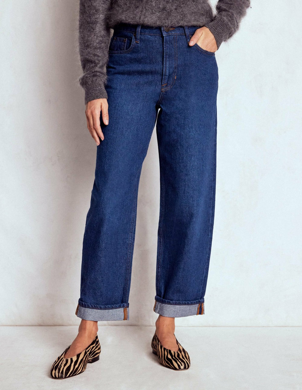 Mid Rise Relaxed Jeans-Indigo / Boden Outlet