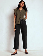 Mid Rise Straight Leg Jeans-Washed Black / Boden Discount