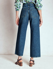 High Rise Straight Crop Jeans-Mid VWash / Boden On sale
