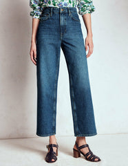 High Rise Straight Crop Jeans-Mid VWash / Boden On sale