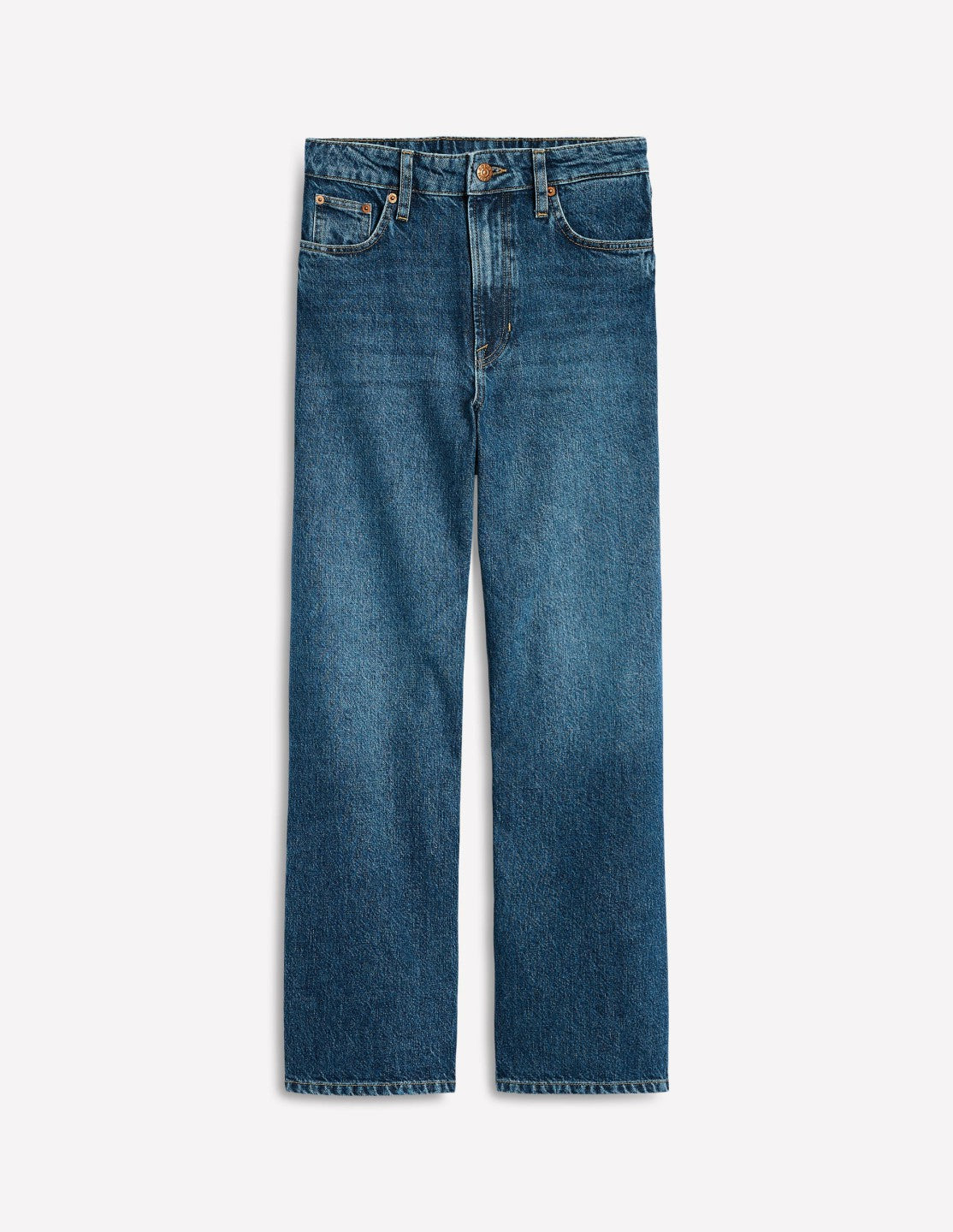 High Rise Straight Crop Jeans-Mid VWash / Boden On sale