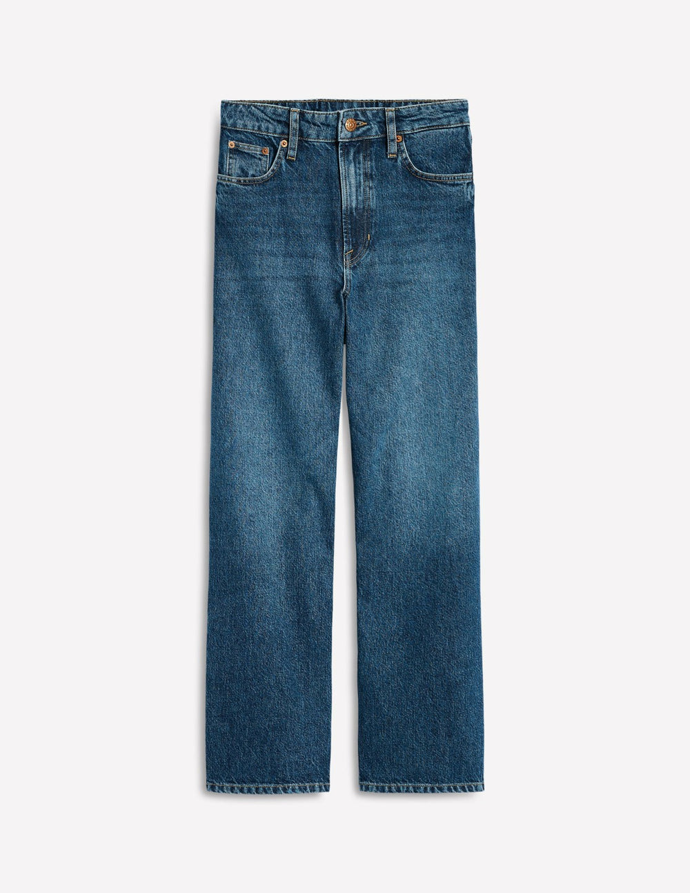 High Rise Straight Crop Jeans-Mid VWash / Boden On sale