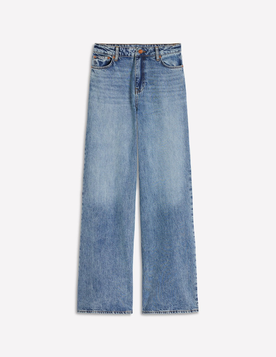 Relaxed Wide Leg Jeans-Mid Vintage / Boden