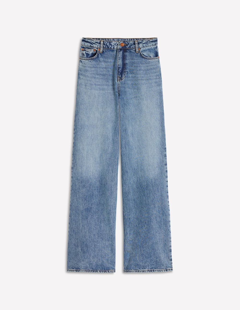 Relaxed Wide Leg Jeans-Mid Vintage / Boden