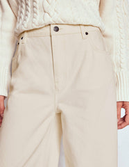 Relaxed Wide Leg Jeans-Ecru / Boden Sale