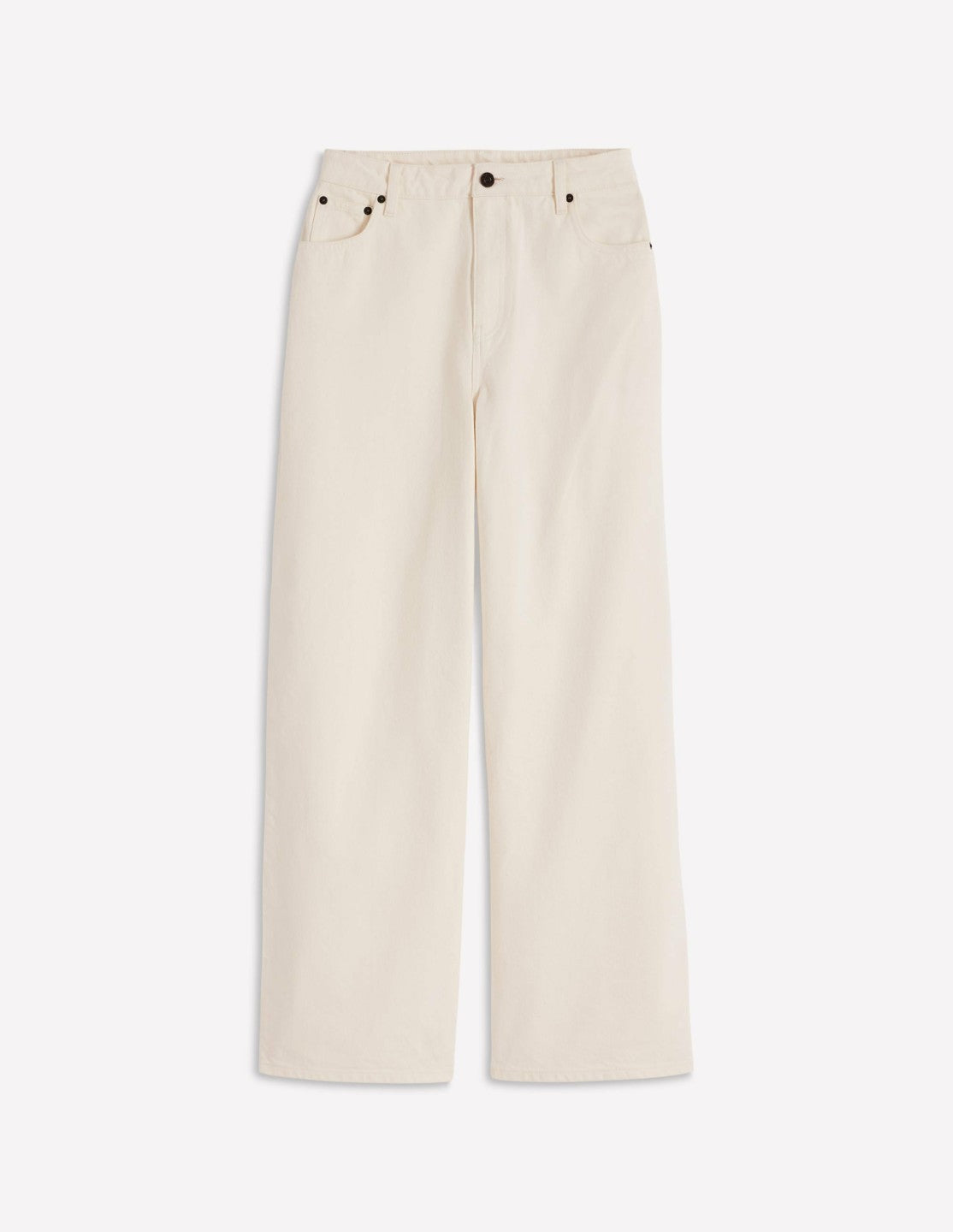 Relaxed Wide Leg Jeans-Ecru / Boden Sale