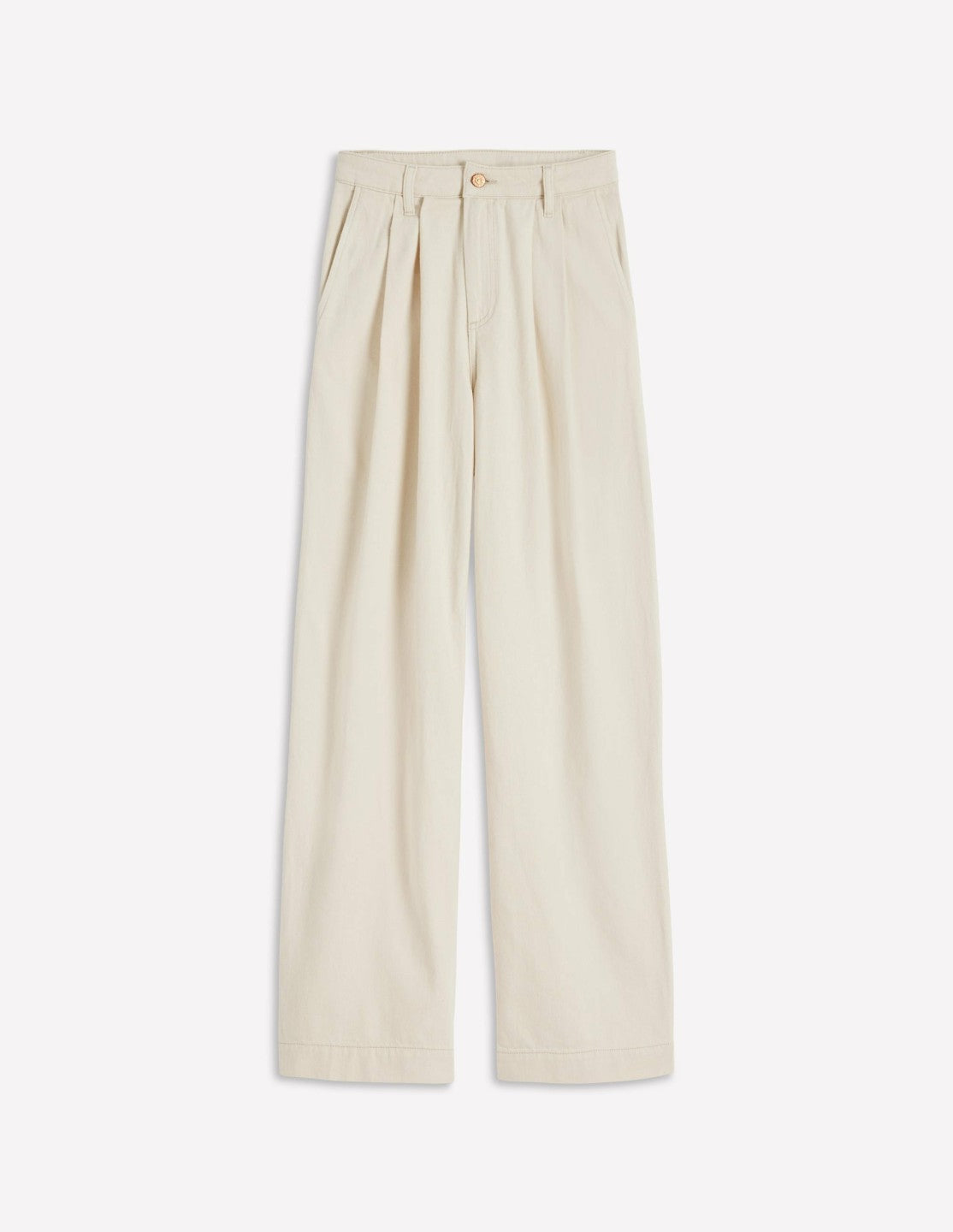 Pleated Wide Leg Jeans-Ecru / Boden Online