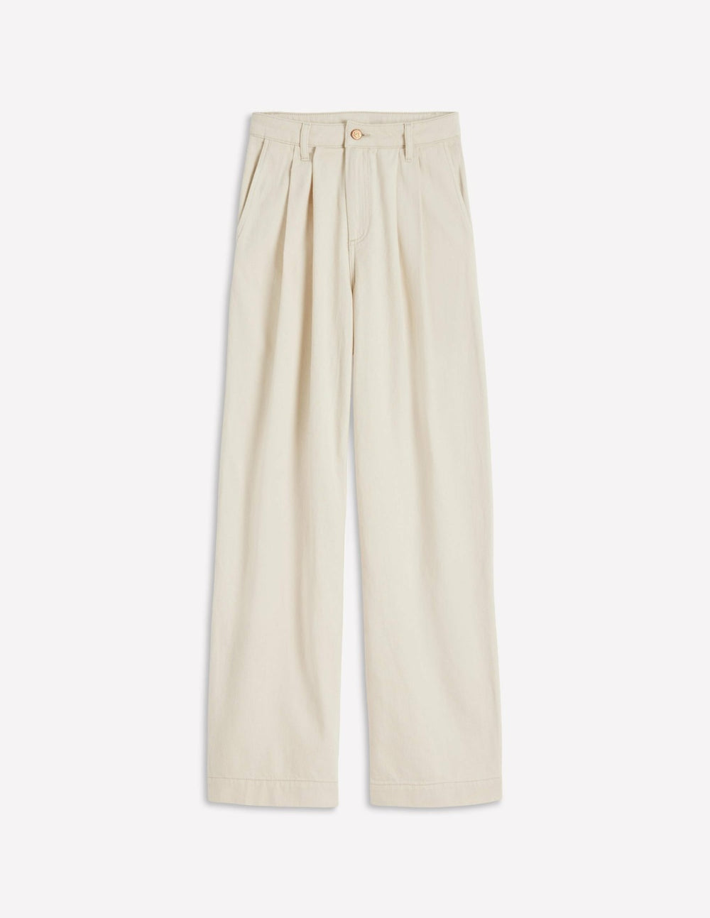 Pleated Wide Leg Jeans-Ecru / Boden Online