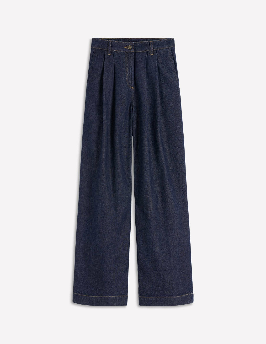 Pleated Wide Leg Jeans-Indigo Rinse / Boden Outlet
