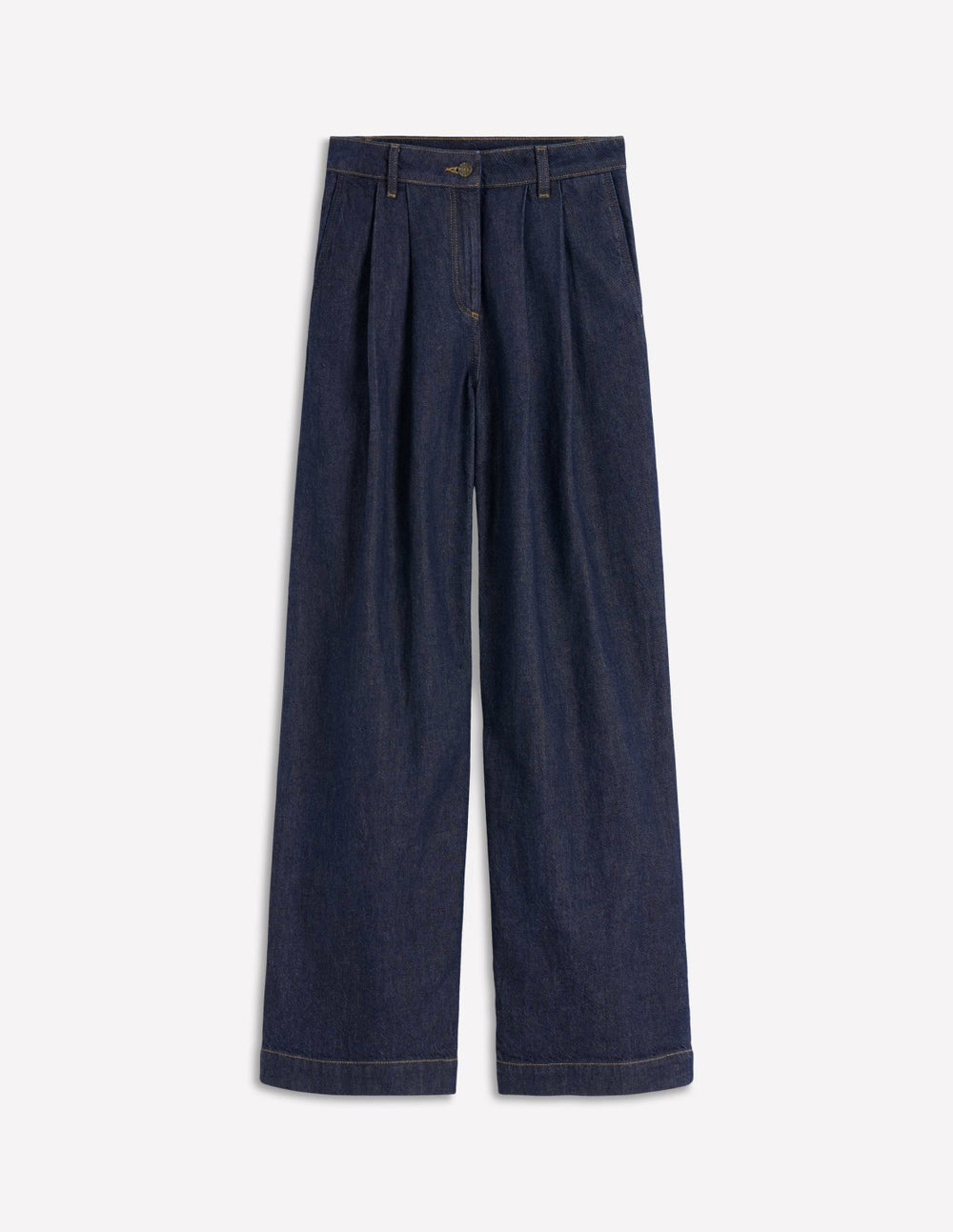 Pleated Wide Leg Jeans-Indigo Rinse / Boden Outlet