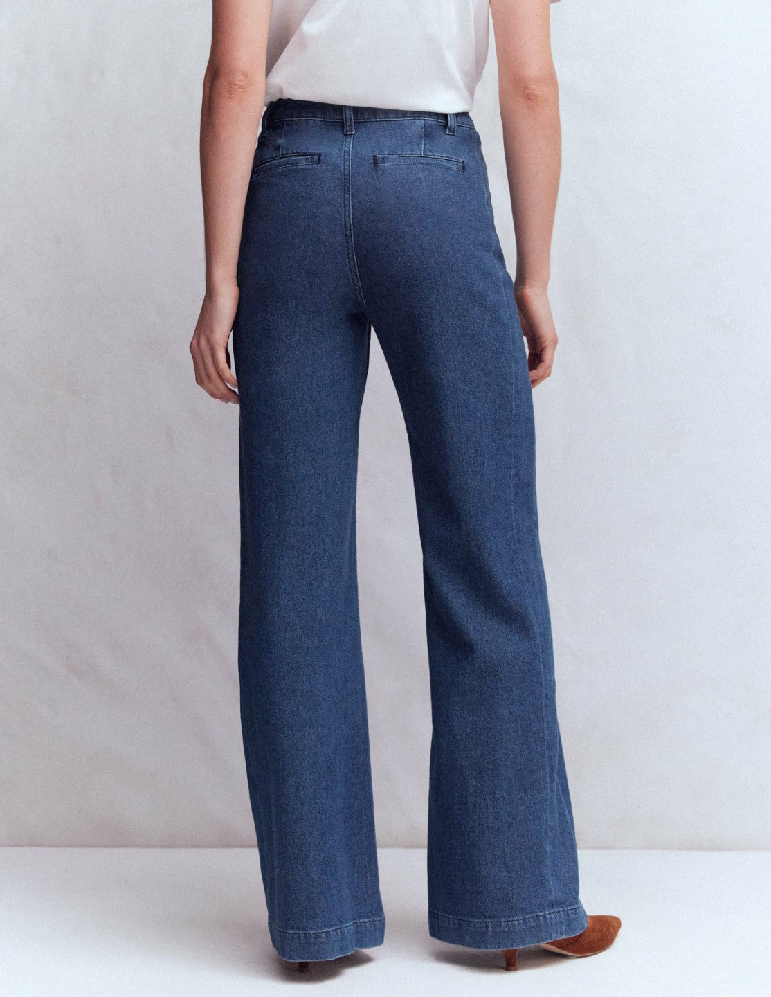 Pocket Detail Wide Leg Jeans-Mid Vintage / Boden Discount