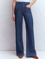 Pocket Detail Wide Leg Jeans-Mid Vintage / Boden Discount