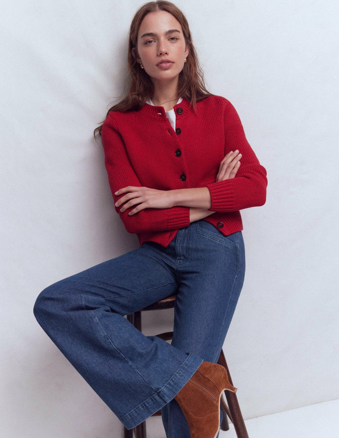 Pocket Detail Wide Leg Jeans-Mid Vintage / Boden Discount