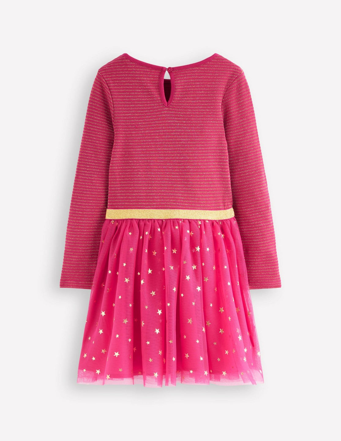 Twirly Tulle Mix Dress-Cherry Jam/ Gold Confetti / Boden us