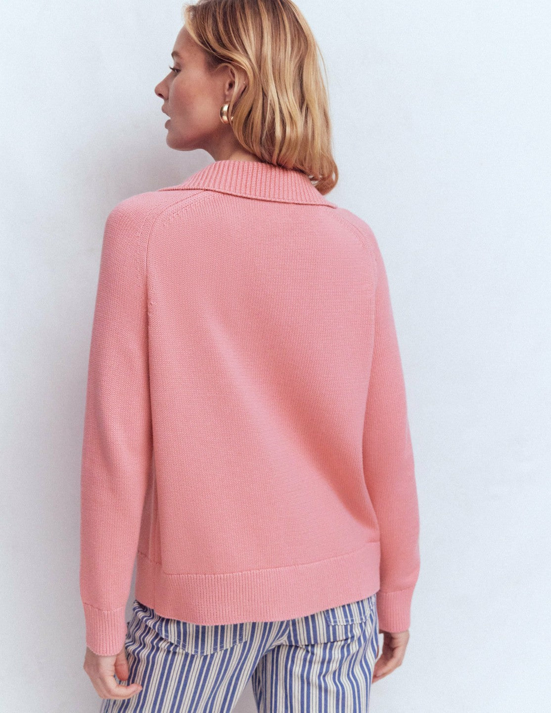 Cotton Henley Sweater-Dusty Rose / Boden Sale
