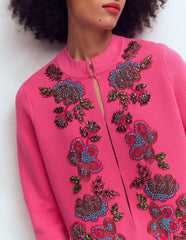 Elena Stand Neck Jacket-Pink Embroidery / Boden Online
