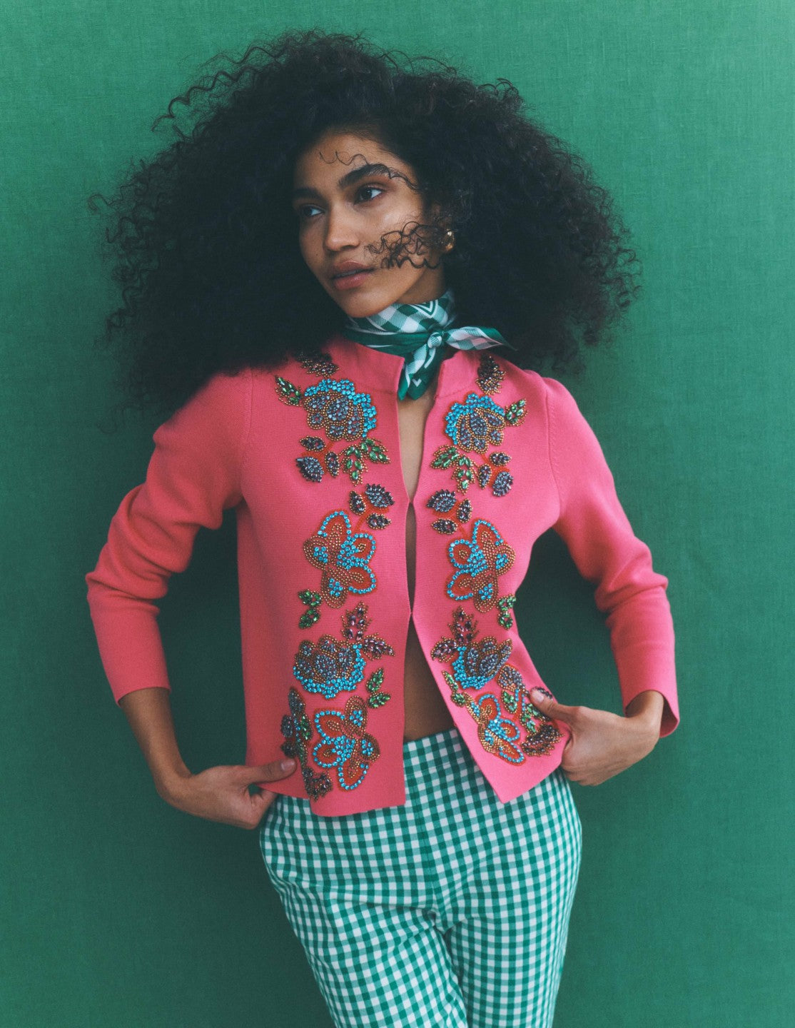 Elena Stand Neck Jacket-Pink Embroidery / Boden Online