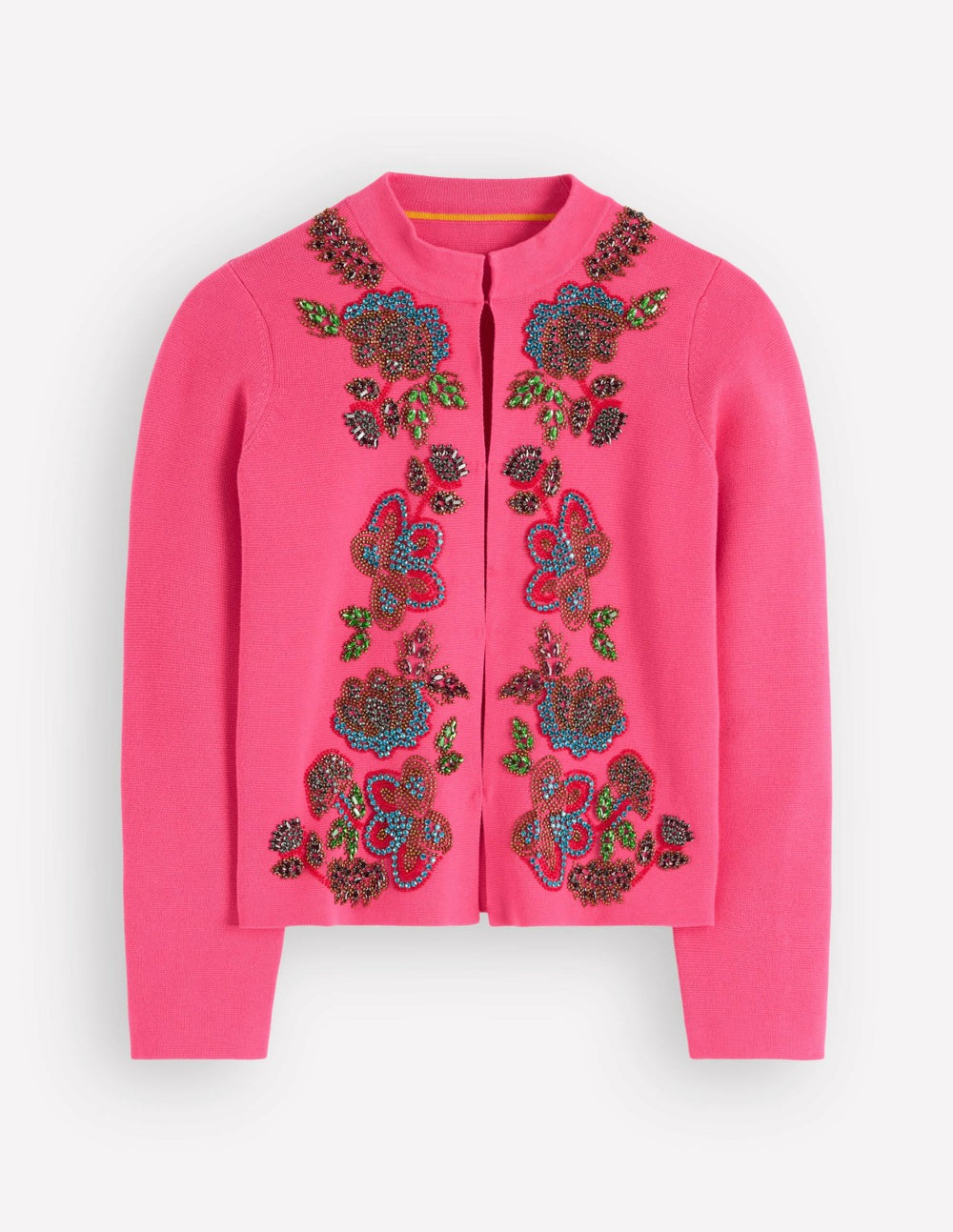 Elena Stand Neck Jacket-Pink Embroidery / Boden Online