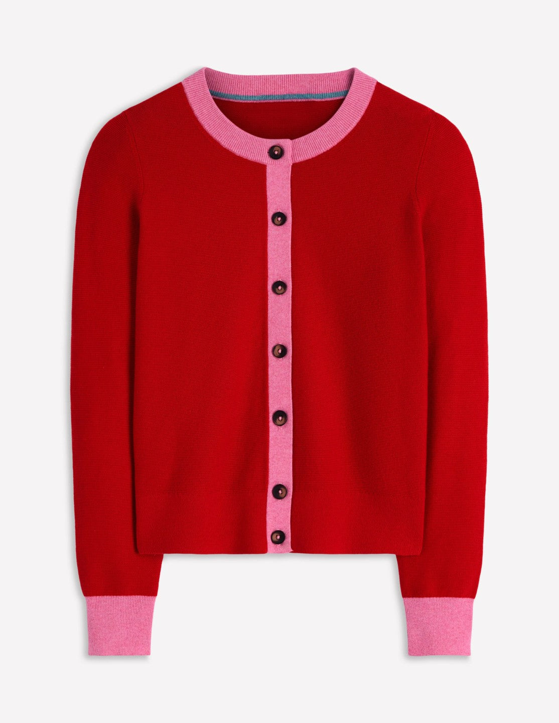 Grace Colour Block Cardigan-Bright Cherry / Boden Outlet