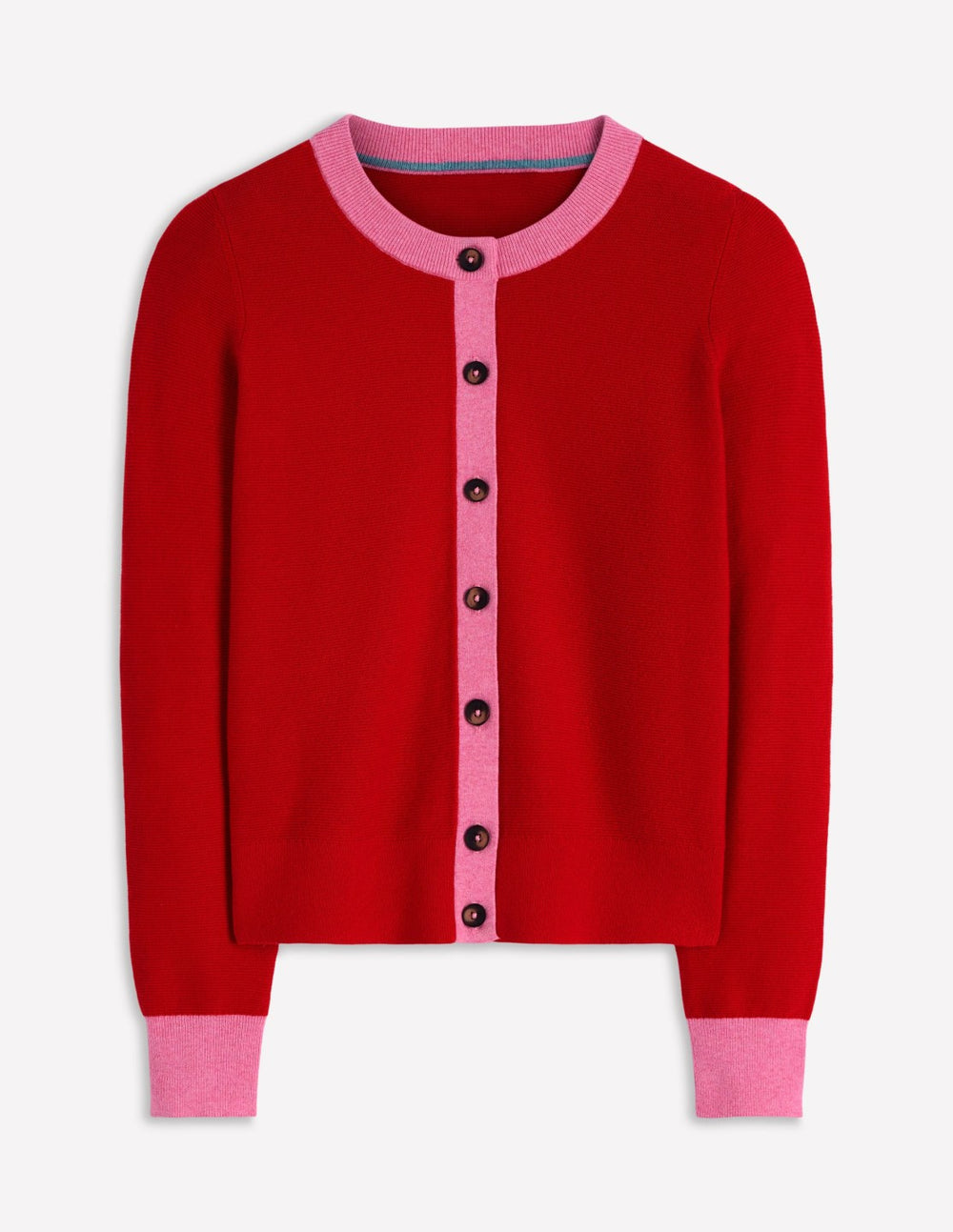 Grace Colour Block Cardigan-Bright Cherry / Boden Outlet