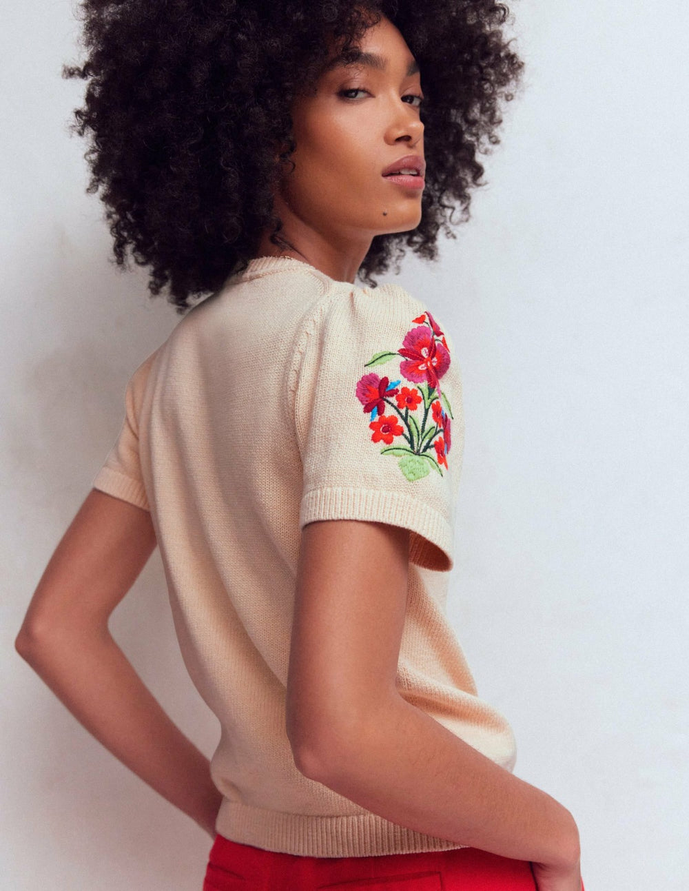 Monica Knitted T-Shirt-Ivory / Boden Discount