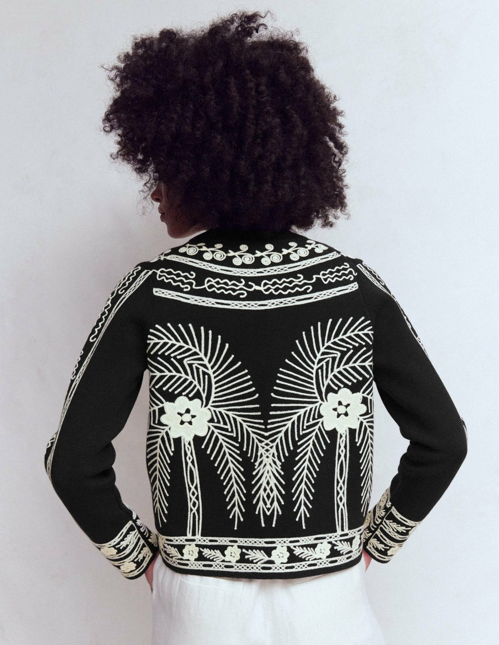 Elena Stand Neck Jacket-Black Embroidery / Boden us