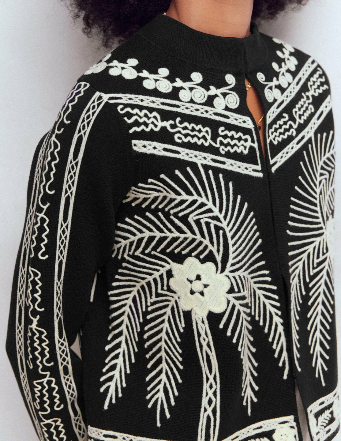 Elena Stand Neck Jacket-Black Embroidery / Boden us