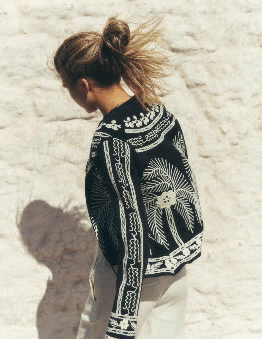 Elena Stand Neck Jacket-Black Embroidery / Boden us