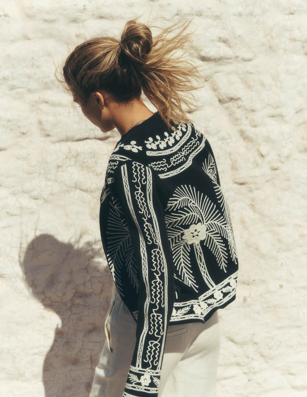 Elena Stand Neck Jacket-Black Embroidery / Boden us
