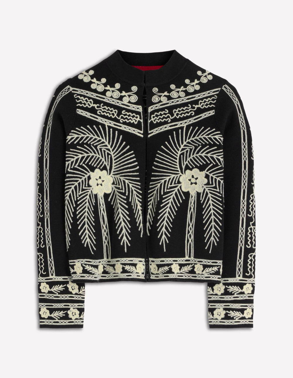 Elena Stand Neck Jacket-Black Embroidery / Boden us