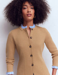 Joanna Fitted Knitted Jacket-Camel Melange / Boden