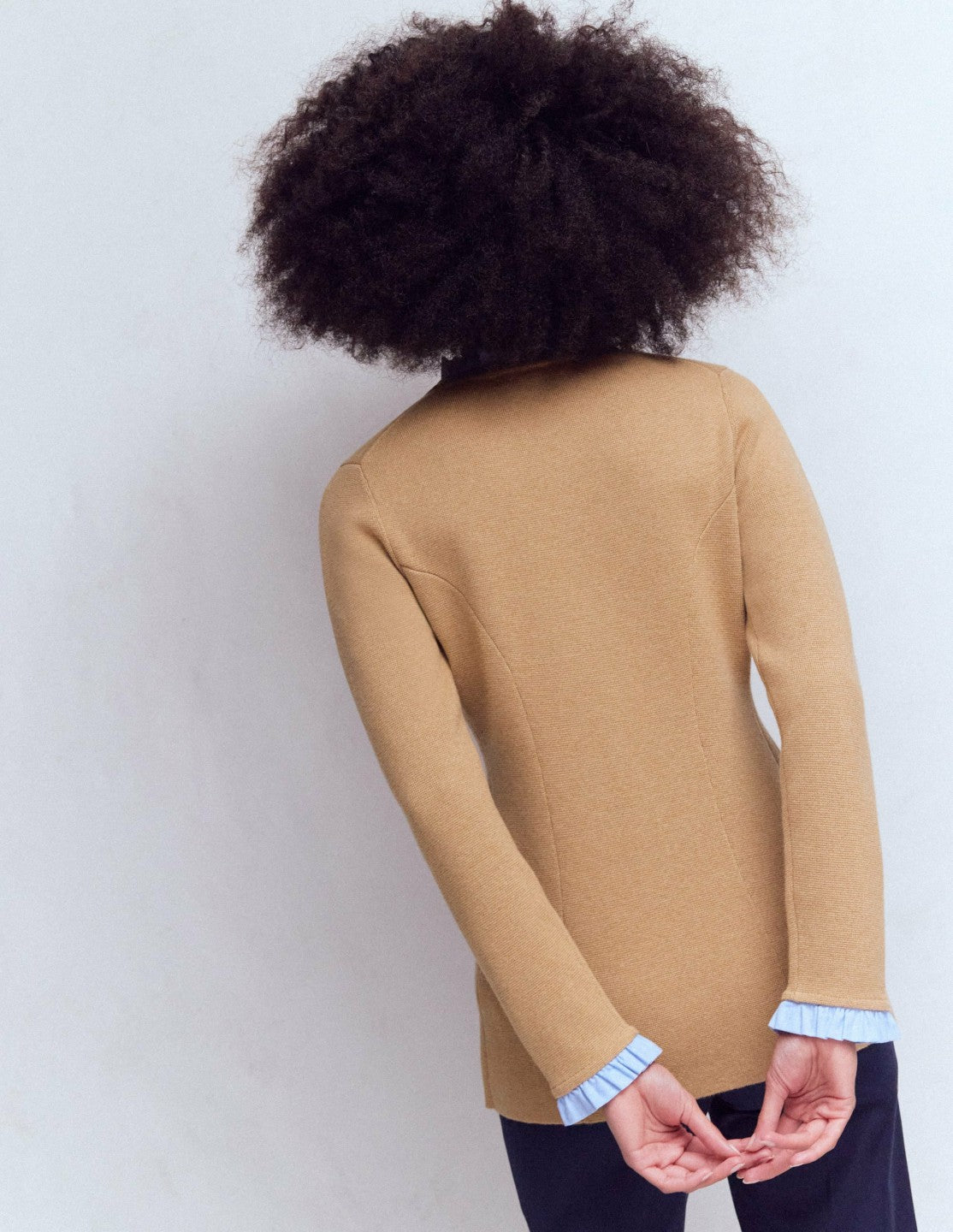 Joanna Fitted Knitted Jacket-Camel Melange / Boden