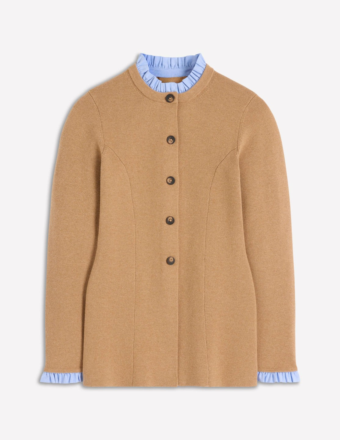 Joanna Fitted Knitted Jacket-Camel Melange / Boden