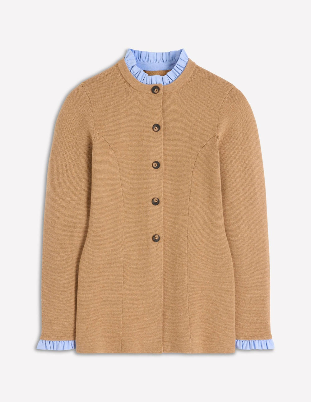 Joanna Fitted Knitted Jacket-Camel Melange / Boden