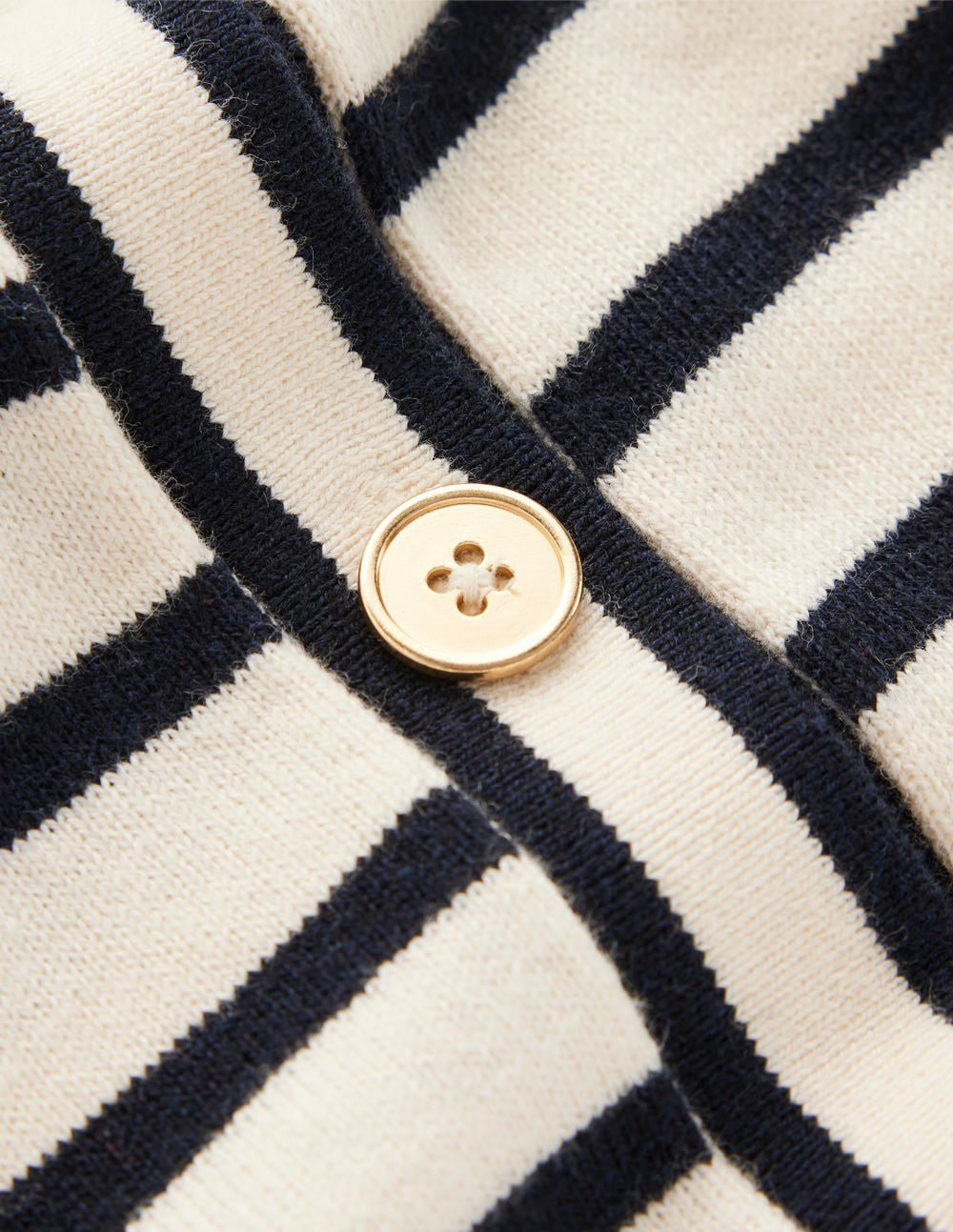 Liz Knitted Collared Cardigan-Ivory/ Navy / Boden Sale
